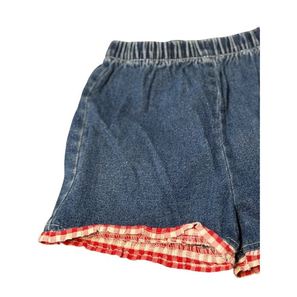 VTG Classic Girls’ Size 6 Denim Shorts 9x10 Ruffle Cherry Butterfly Embroidered - Picture 4 of 8